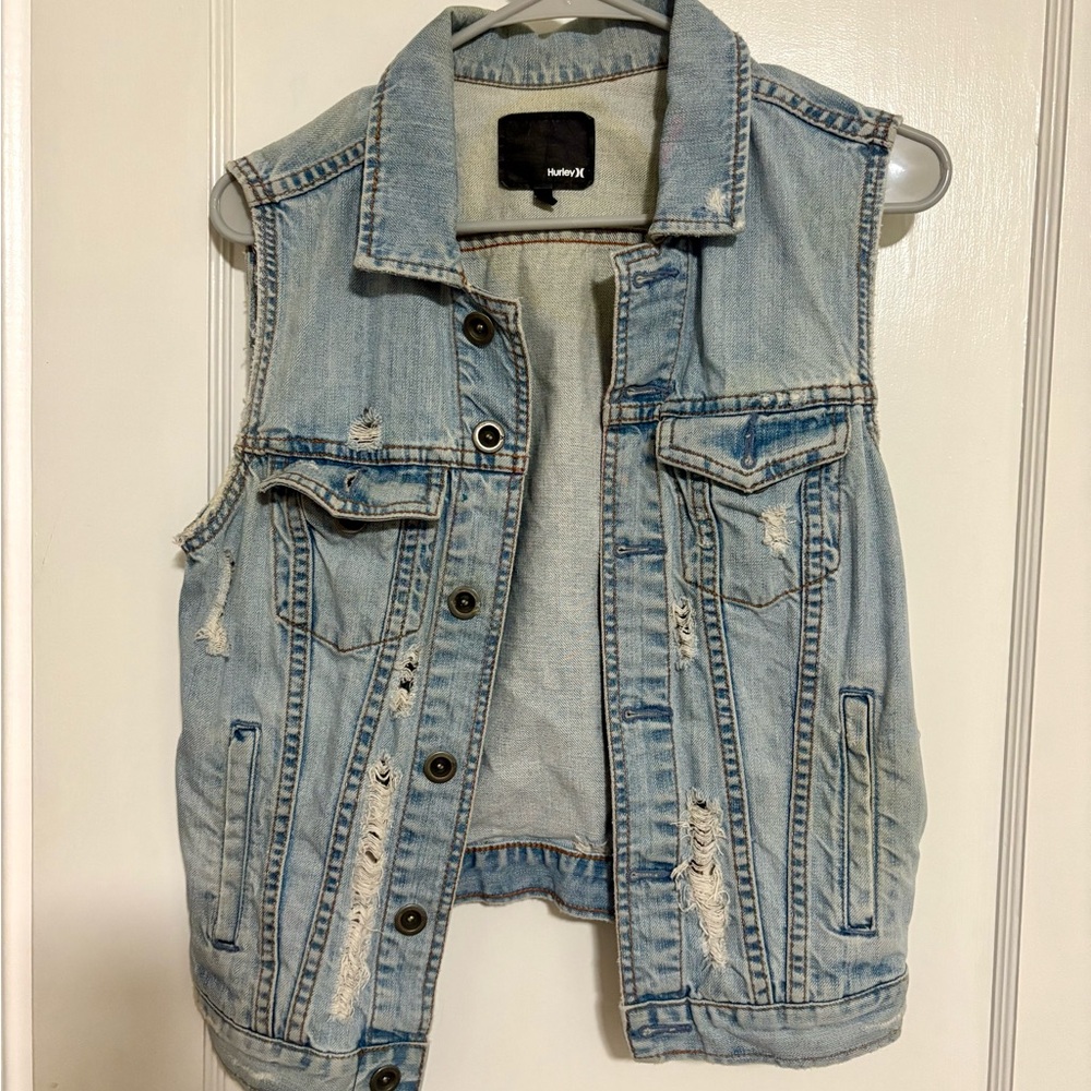 Hurley Denim Distressed Vest